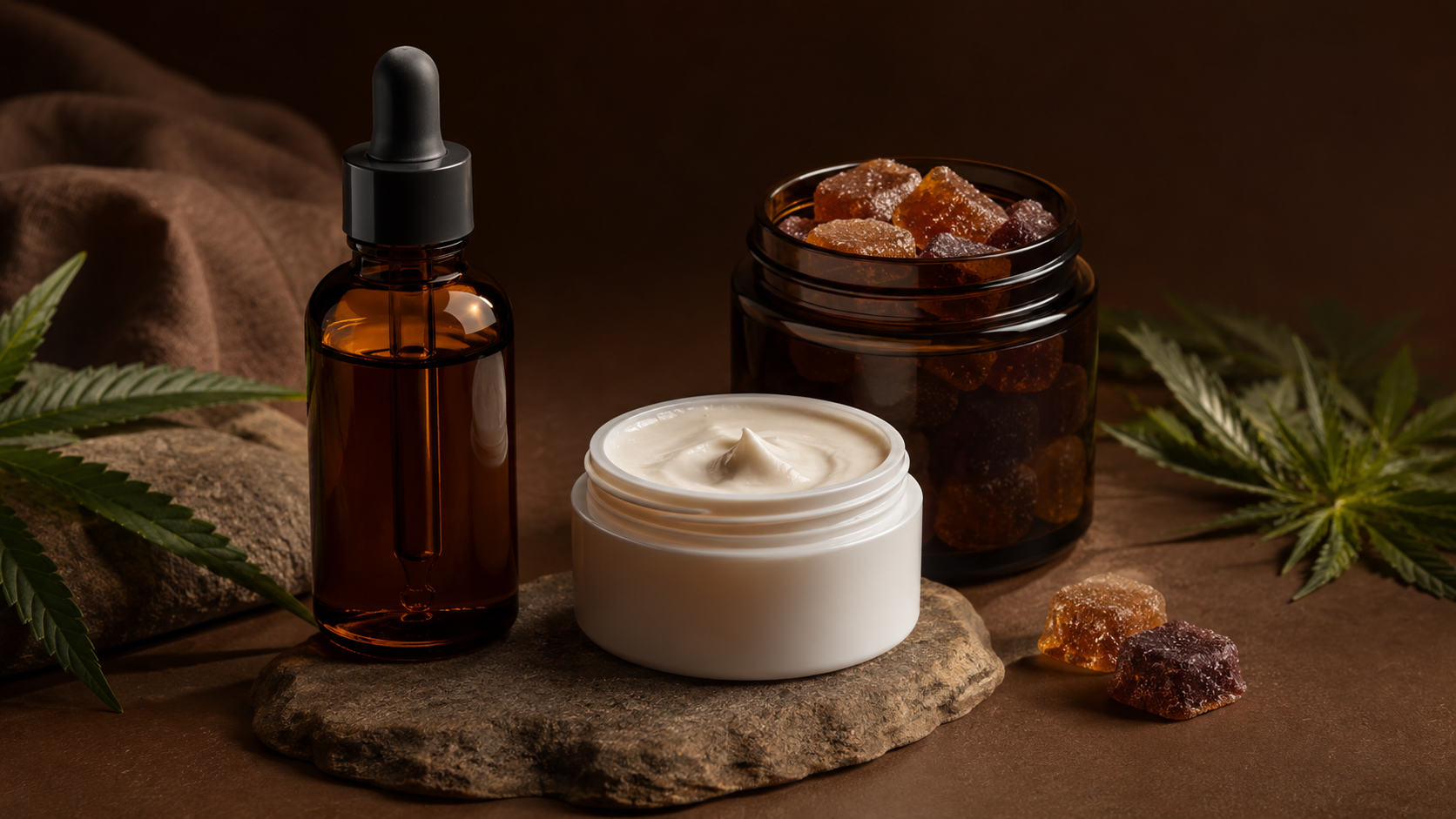 Smokeless CBD wellness products — tinctures, edibles, topicals