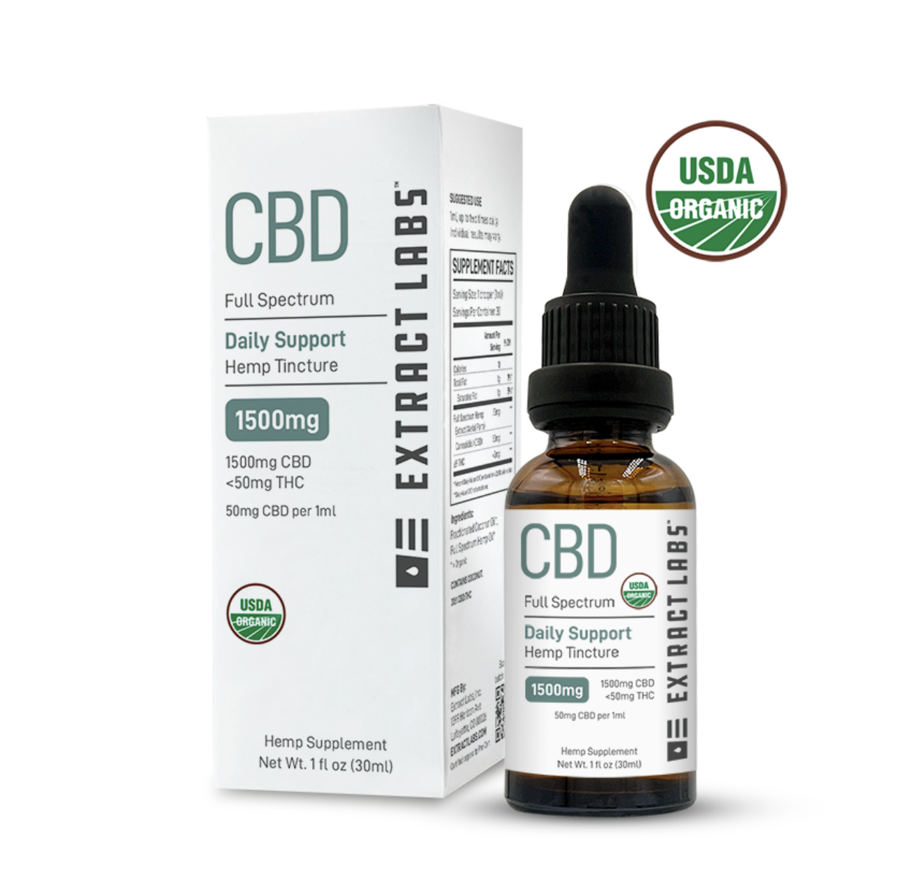 Extract Labs Full Spectrum Daily Support Hemp Tincture 1500mg