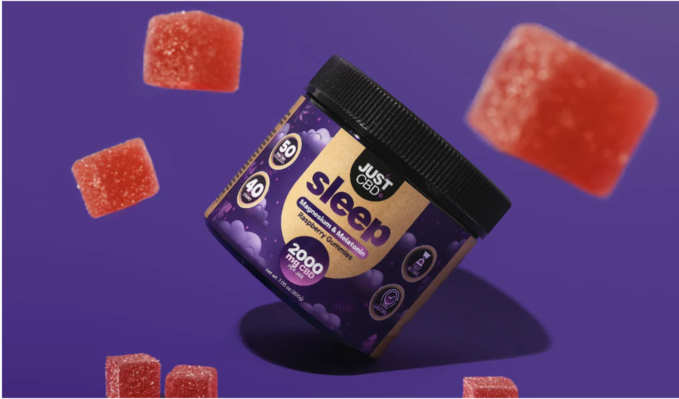 JustCBD Sleep Gummies Raspberry 2000mg